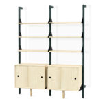 BLACK UPRIGHTS/BLACK BRACKETS/BLONDE SHELVES