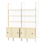 BLONDE UPRIGHTS/WHITE BRACKETS/BLONDE SHELVES
