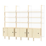 BLONDE UPRIGHTS/WHITE BRACKETS/BLONDE SHELVES