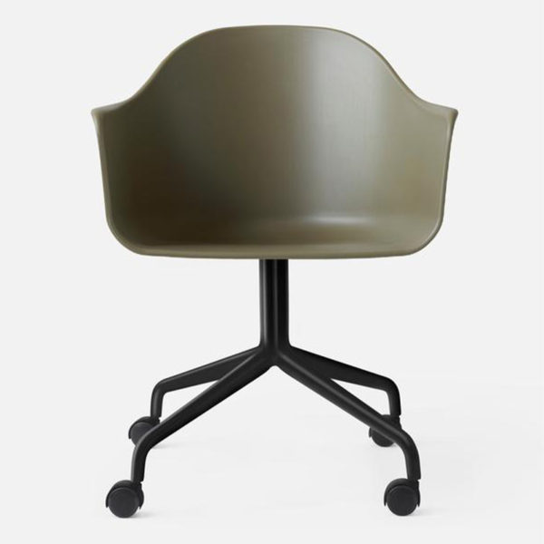 HARBOUR SWIVEL ARMCHAIR W CASTERS, HARD SHELL