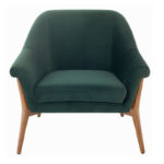 EMERALD GREEN FABRIC SEAT / WALNUT STAINED ASH LEGS